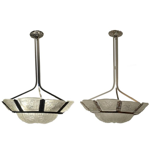 Art Deco Noverdy Ceiling Lamp, 1930 For Sale - Image 4 of 16