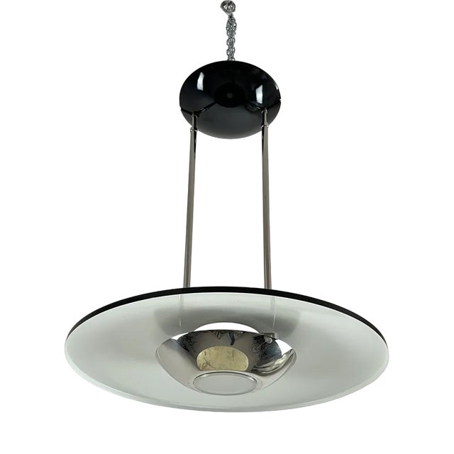 Vintage Chandelier in Enamelled and Glass Aluminum by Elio Martinelli for Martinelli Luce Italia, 1980s For Sale