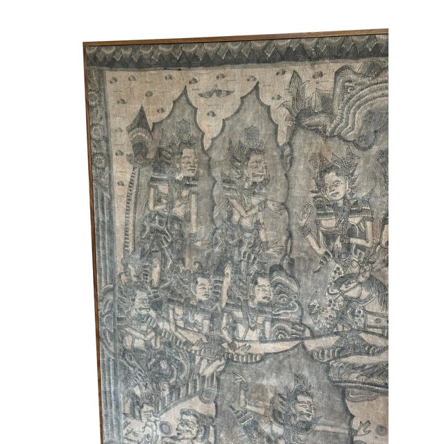 Bali Hindu Textile Framed 'Kamasan' Painting, Indonesia C. 1920 For Sale - Image 16 of 18