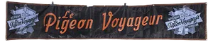 Black & Blue Canvas Advertising Pigeon Voyageur Banner, 1950s