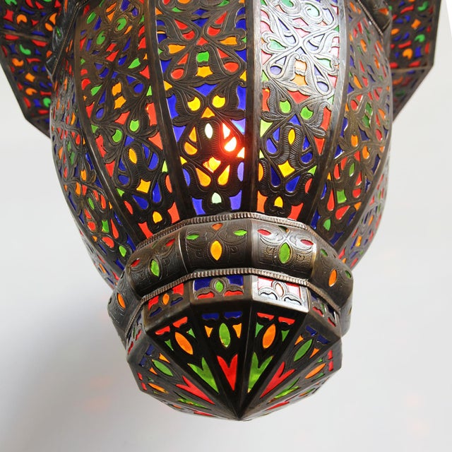 Moroccan Vintage Marrakech Moroccan Colorful Prism Pendant Light For Sale - Image 3 of 6