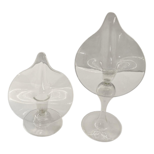 Vintage Jack in the Pulpit Calla Lily Candle Holders Glass Mid Century Modern Minimalism Contemporary Late 20th Century
