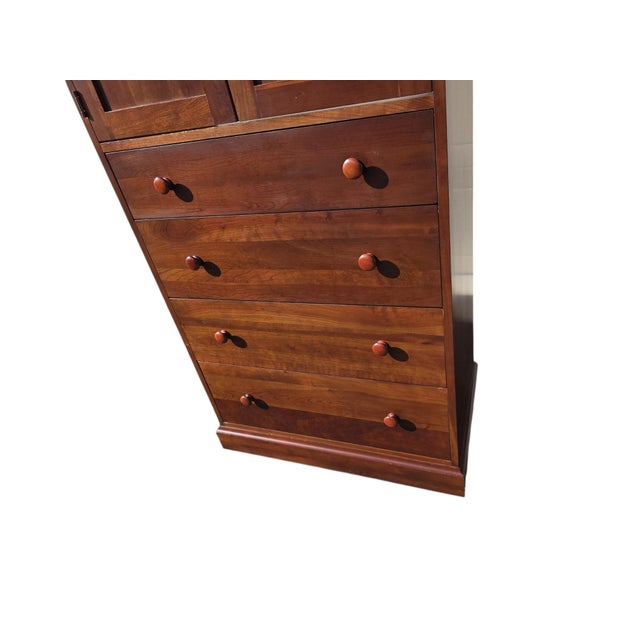 1990s Ethan Allen American Impressions High Chest Dresser Armoire Mission Arts Crafts For Sale - Image 18 of 18