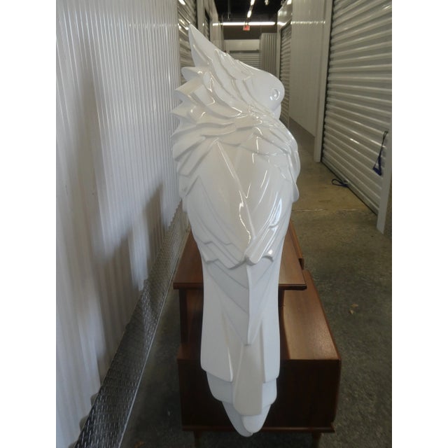 1970s Large 1970's Signed Mondragon Fiberglass Cockatiel, Great Table Fare For Sale - Image 5 of 13