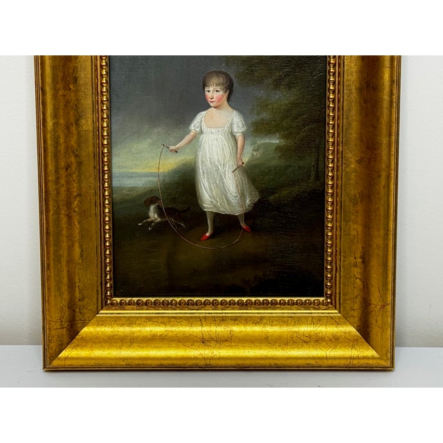 Historical Oil Painting Masterpiece Portrait of Louisa Cooke and “Mr. Quiz”: Home Before Trafalgar Battle Regency-era...