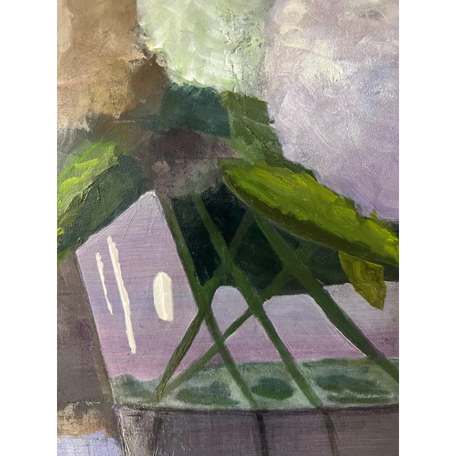 Realism “Cotton Balls" Contemporary Impressionist Floral Still Life of Hydrangea Blossoms by Mill Valley Artist Mary Anne McKernie For Sale - Image 3 of 8
