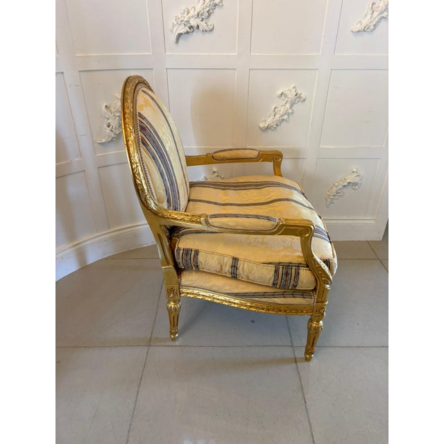 Ornamental & Decorative Materials Antique Louis XVI French Giltwood Bergère Armchairs, 1920, Set of 4 For Sale - Image 7 of 17