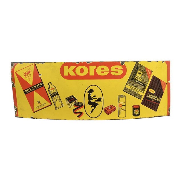 Kores Enamelled Advertising Plate For Sale - Image 6 of 6