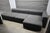 Hay Mags Low Sectional, 1 arm wide with chaise, right orientation, 3 sections. Charcoal Mode fabric upholstery. The center...