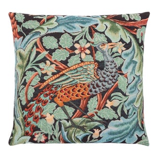 Acanthus & Peacock Tapestry Cushion With Feather Filler - 46x46cm (18"x18") For Sale