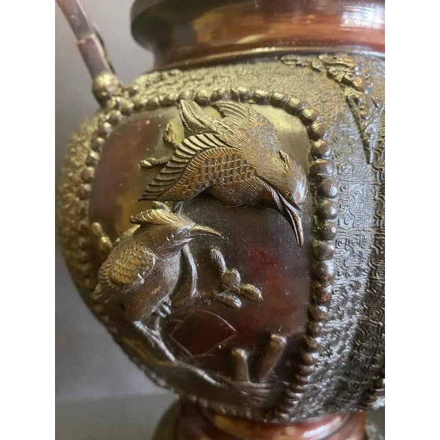 Early 20th Century Bronze Urn Incense Burner For Sale - Image 5 of 13