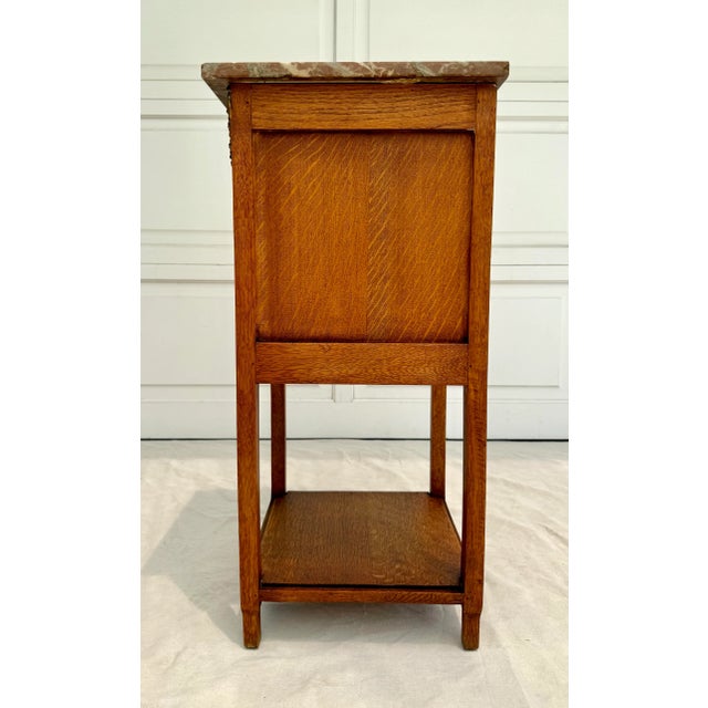 Antique French Art Deco Louis XVI Marble Ormolu Bedside Cabinet Nightstand For Sale - Image 10 of 12