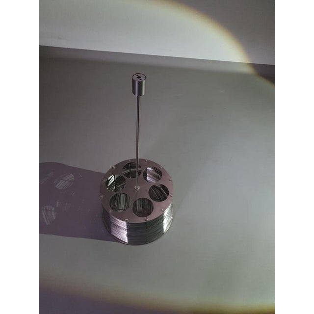 Very rare Adlumen lamp / pendant Inox wired.Shade height 40 Shade depth 25 Total height with pendel 87 cm New old stock...