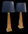 Mid-Century Modern Pair of Nancy Corzine Distressed Giltwood Obelisk Lamps [Unsigned] For Sale - Image 3 of 6