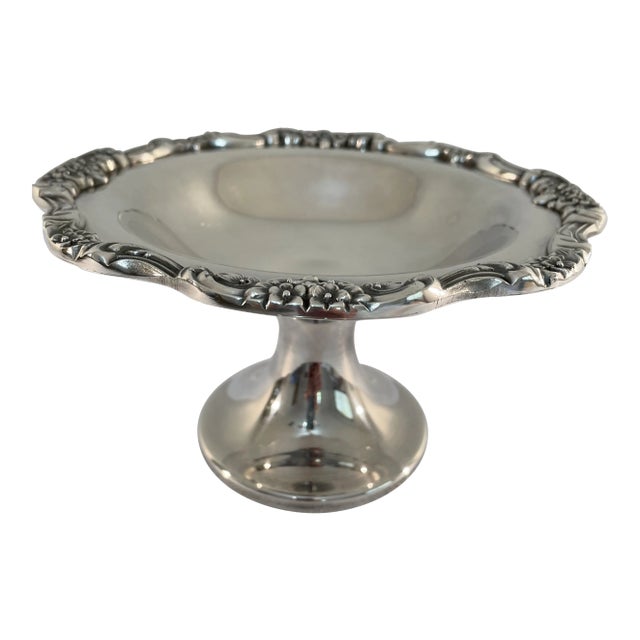 Vintage Poole Silverplate Pedestal Candy Dish For Sale