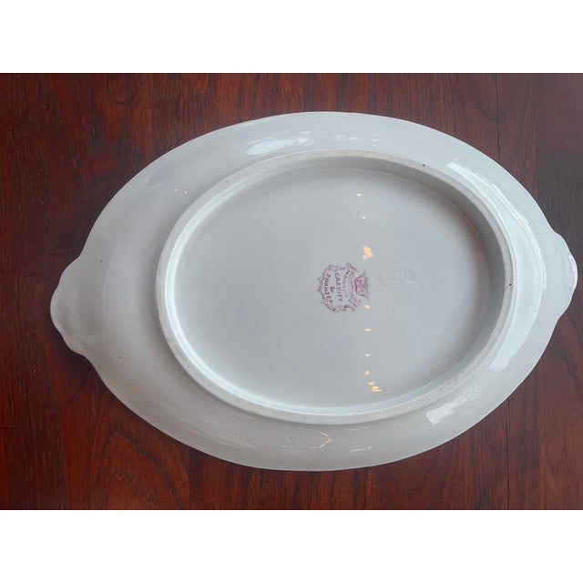 White Antique Wales Cardiff Swansea Porcelain White Gold Leaf Tureen Under-Plate & Ladle For Sale - Image 8 of 9