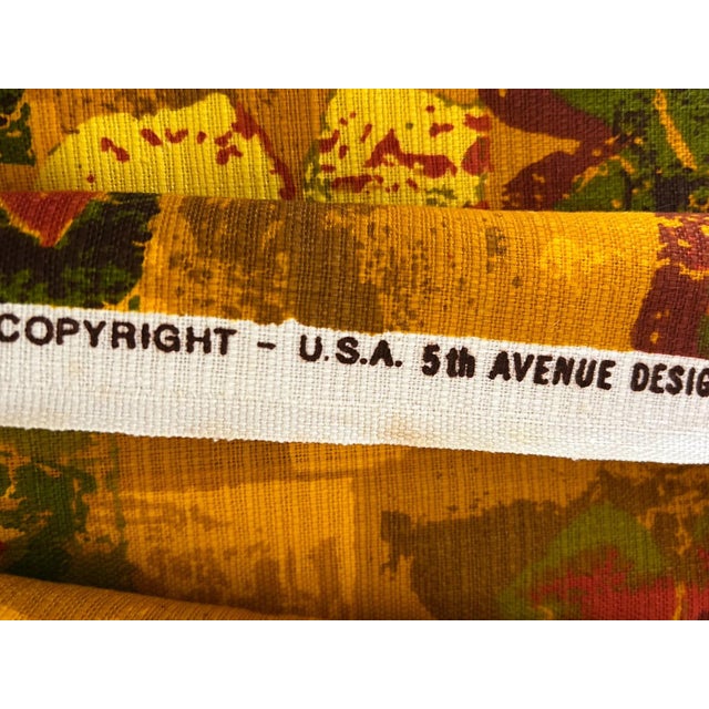 Textile VTG 8 Yards Continuous Deadstock 5th Avenue Design Inc. Flower Power Hawaiian Floral Barkcloth Fabric For Sale - Image 7 of 8