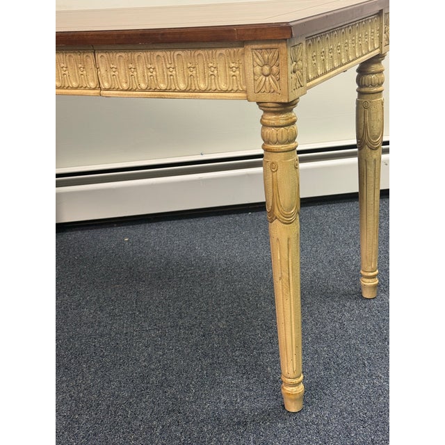 1990s French Louis XVI / Gustavian Inspired Painted Writing Desk For Sale - Image 5 of 11