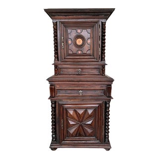 Antique 18th Century Oak Dutch Baroque Cushion Cabinet For Sale