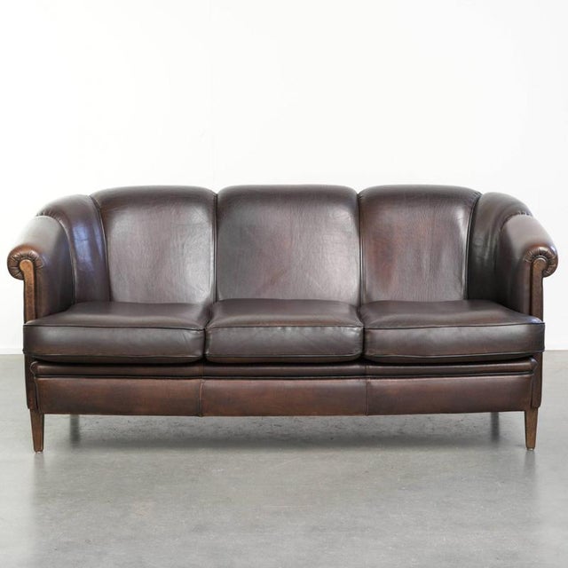 Three-Seater Sofa in Sheepskin Leather For Sale - Image 15 of 15