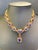 Bochic “Capri” Blue, Multi Sapphire & Ruby Necklace Set 18K Gold & Silver For Sale - Image 6 of 11