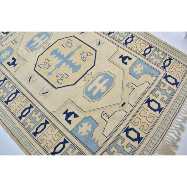 Rug & Kilim 1960s Abstract Design Muted Oushak Large Vintage Large Rug For Sale - Image 4 of 11