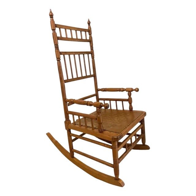 Antique Ladder-Back or Spindle-Back Rocking Chair For Sale