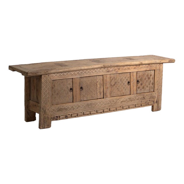 Antique Carved Pine Sideboard For Sale