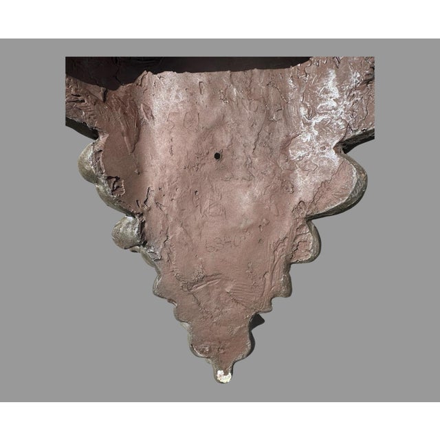 Brown Pair of Figural Cast Resin Hanging Wall Shelves With Winged Cupid Angel Heads For Sale - Image 8 of 9