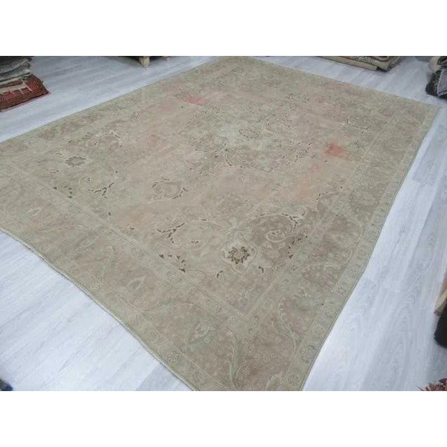 1960s Persian Washed Out Tabriz Rug- 9′1″ × 12′6″ For Sale - Image 5 of 6