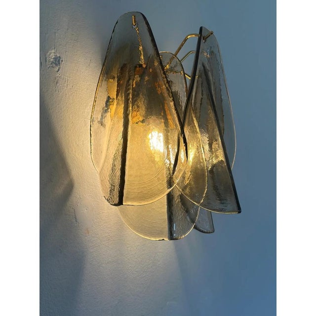 Modern Art Glass Rondini Wall Sconces in Smoked Fumè Murano Style by Simoeng, Set of 2 For Sale - Image 10 of 11