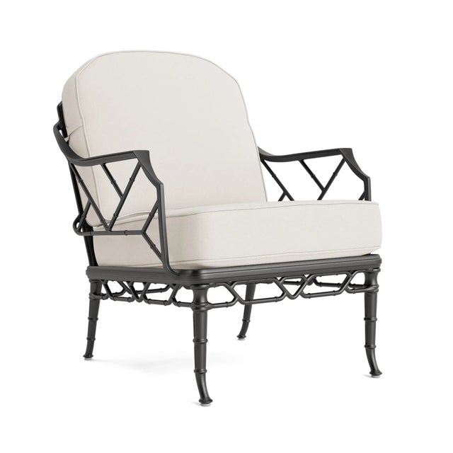 Brown Jordan Calcutta Lounge Chair, Textured Pewter frame with Fusion Natural fabric For Sale - Image 12 of 12