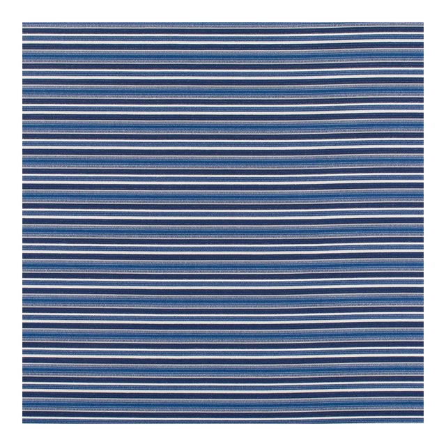 Sample - The House of Scalamandré Steps Beach Indoor/Outdoor Fabric, Indigo For Sale