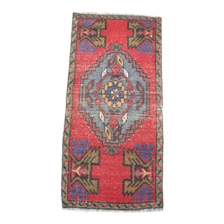 1960s Vintage Red Rustic Rug For Sale