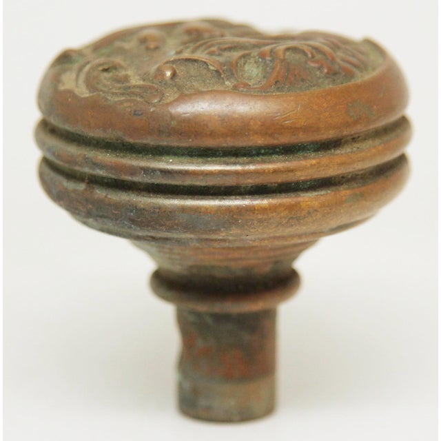 Rococo 1890s Reading Rococo Asymmetrical Bronze Entry Door Knob For Sale - Image 3 of 5
