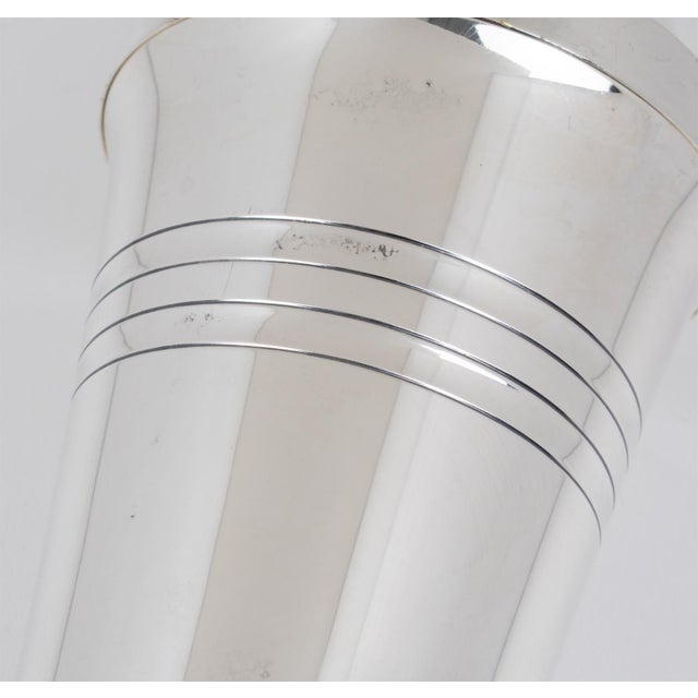 Metal Saint Medard Le Chardon, Art Deco Silver Plate Cocktail Shaker, circa 1940 For Sale - Image 7 of 9