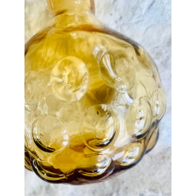 Mid-Century Modern Rare Vintage Blenko Joel Myers Designed Petite Glass Decanter With Stopper in Wheat, Circa 1971, Style 715 For Sale - Image 3 of 11