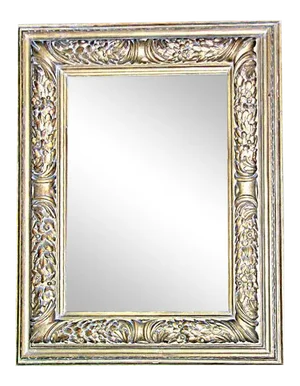 Large Deeply Carved Gilt Italian Wood Mirror