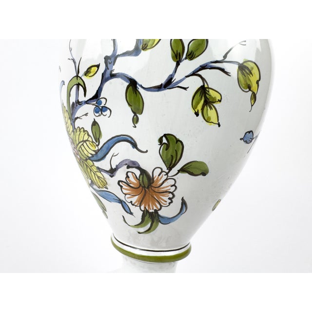 Lallier De Moustiers Hand-Painted Faience Ewer, France, Mid-20th Century For Sale - Image 4 of 15
