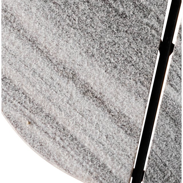 Contemporary Matthew Izzo Home Trifecta Iron and Marble Top Accent Table For Sale - Image 3 of 4