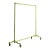 Vintage Industrial Rolling Cast Iron Pipe-Frame Garment Rack in Green For Sale