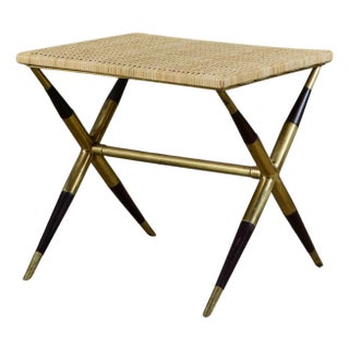 Italian Cane Top Side Table For Sale