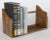 A fine vintage Mid-Century English tiger oak book trough / book rack / book stand, circa 1950. This stylish table top book...