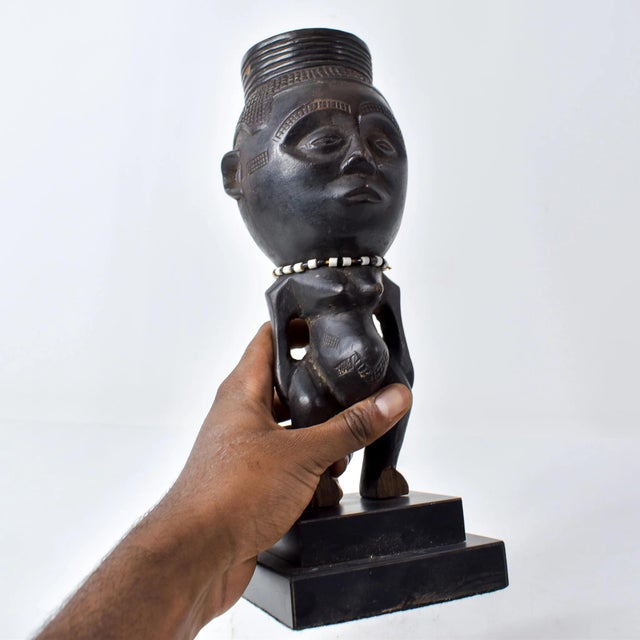 Early 20th Century Kuba Figural Cup on Custom Base For Sale - Image 9 of 14