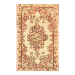 Pasargad Home Vintage Kysery Ivory Wool Area Rug, 4' 5'' X 7' 4'' For Sale