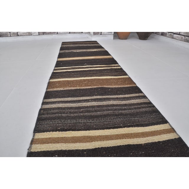 1960s Organic Anatolian Kurdish Stripe Runner For Sale - Image 10 of 10