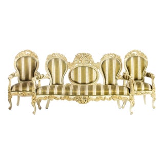 Sofa and Armchairs, 19th Century, Set of 3 For Sale