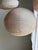 Japanese-Style Round Pink Rattan and Natural Linen Pendant Light For Sale - Image 12 of 18