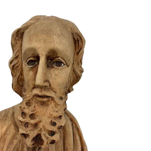 Wood Antique Italian Hand Carved Wood Sculptures- A Pair For Sale - Image 7 of 12