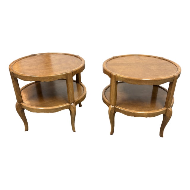 Mid 20th Century Two-Tiered Side Tables, Pair For Sale